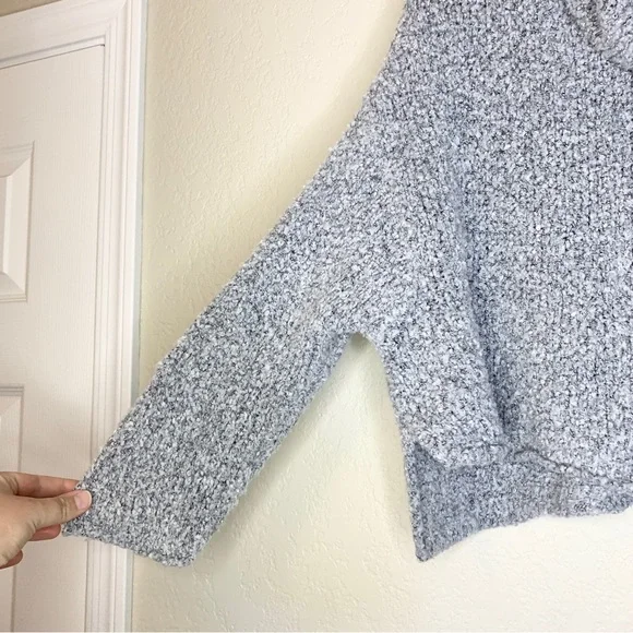Free People BFF Knit Sweater Cowl Neck Boxy Oversized Pullover Grey Size XS - Picture 10 of 13